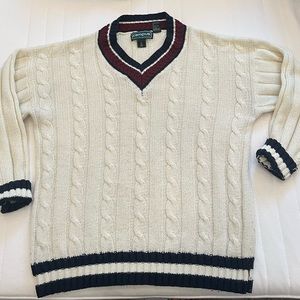 Vintage 90s campus cableknit sweater